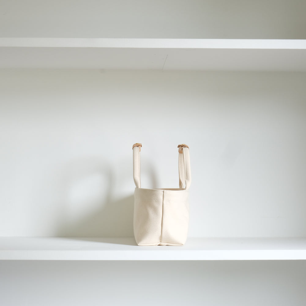 Thick canvas yokonaga tote S