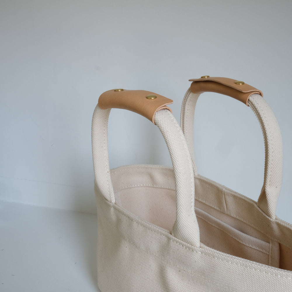 Thick canvas yokonaga tote S