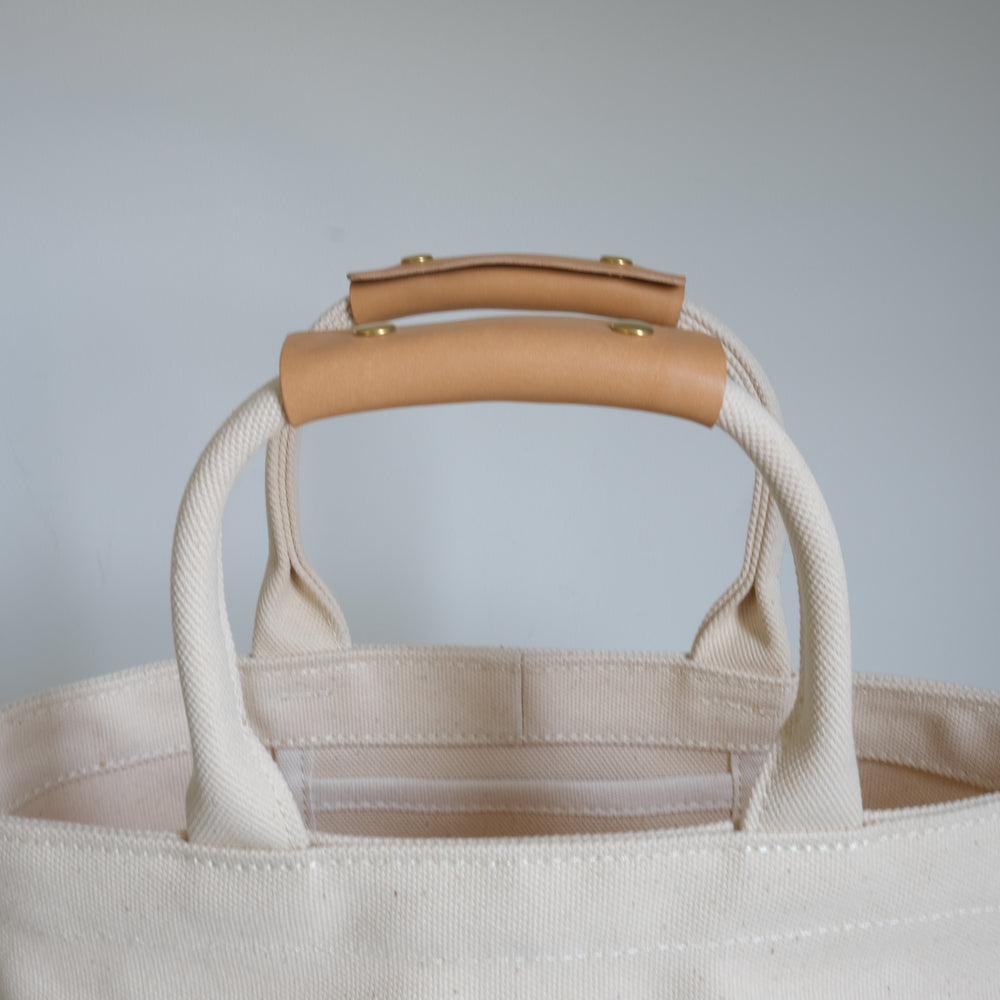 Thick canvas yokonaga tote S