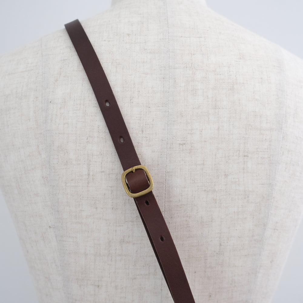 Leather pochette Chocolate sale 30%off