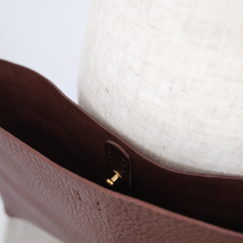 Leather pochette Chocolate sale 30%off