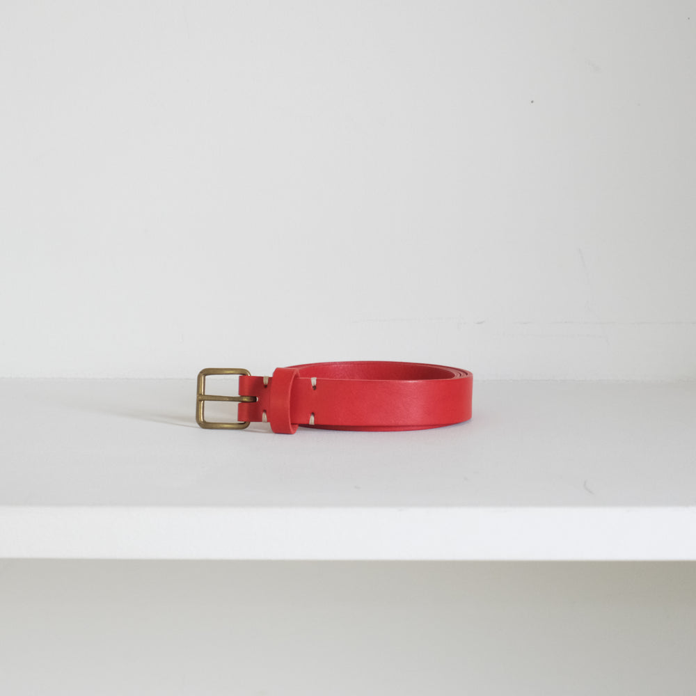 Leather Belt Red