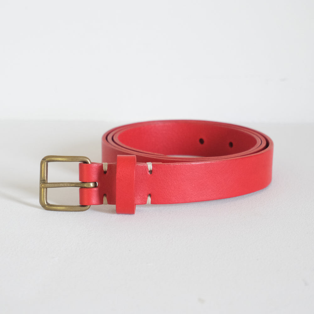 Leather Belt Red