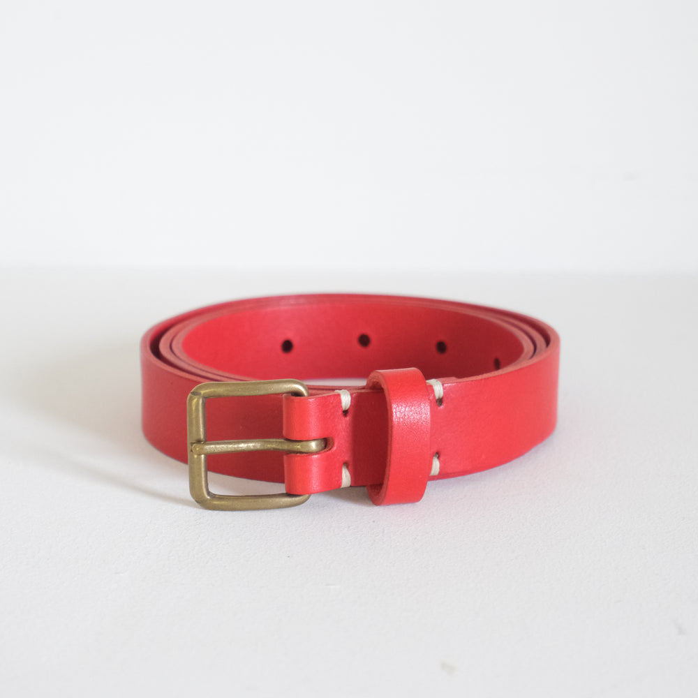 Leather Belt Red