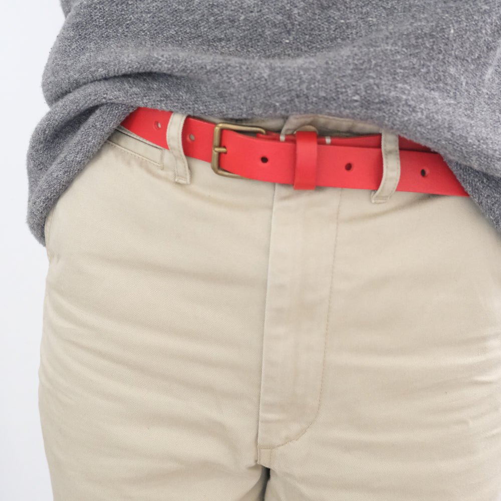 Leather Belt Red