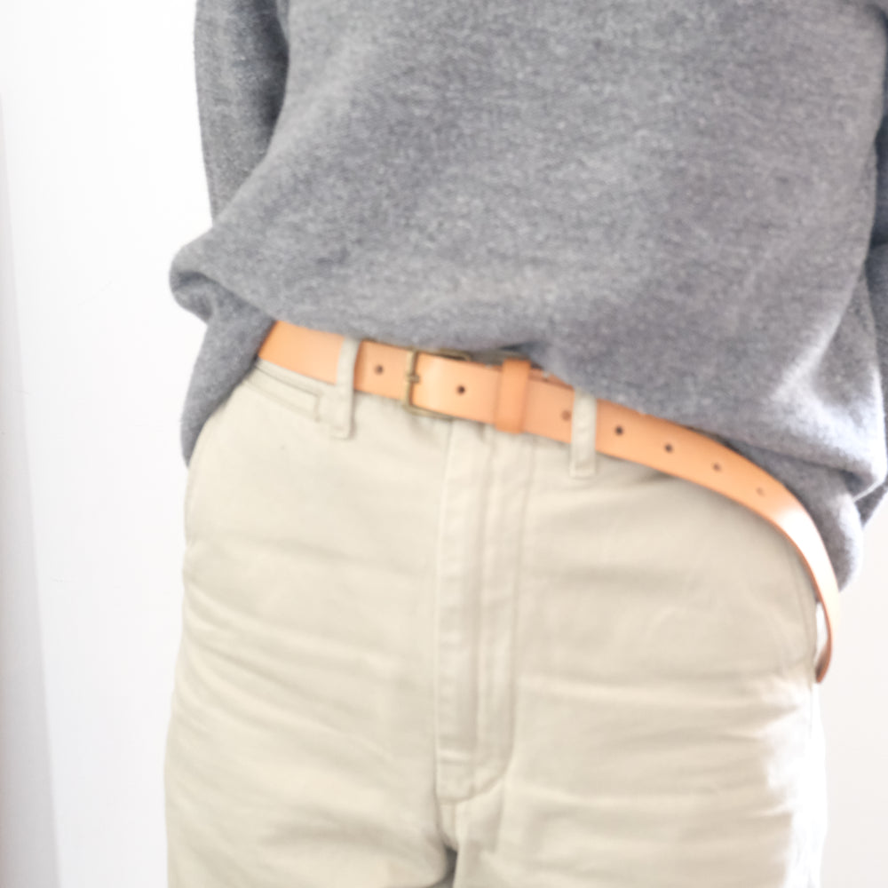 Leather Belt Beige