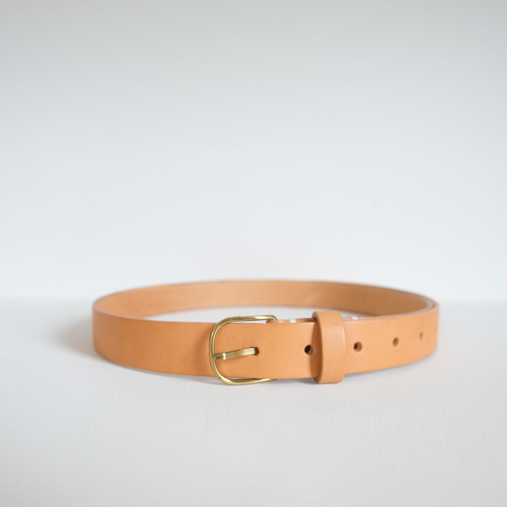Leather belt beige