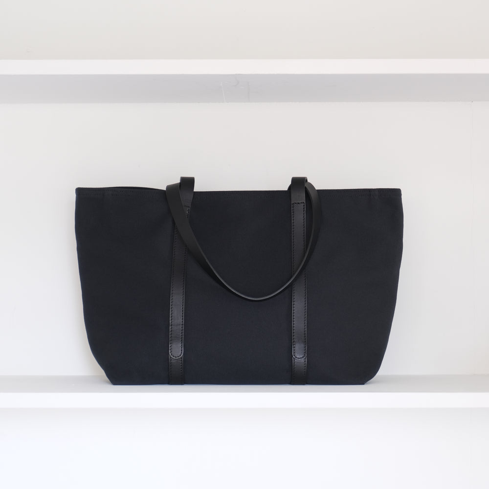 Leather handle tote XL