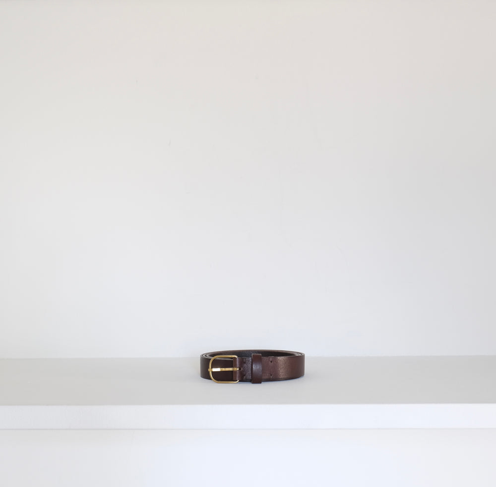 Leather belt dark brown