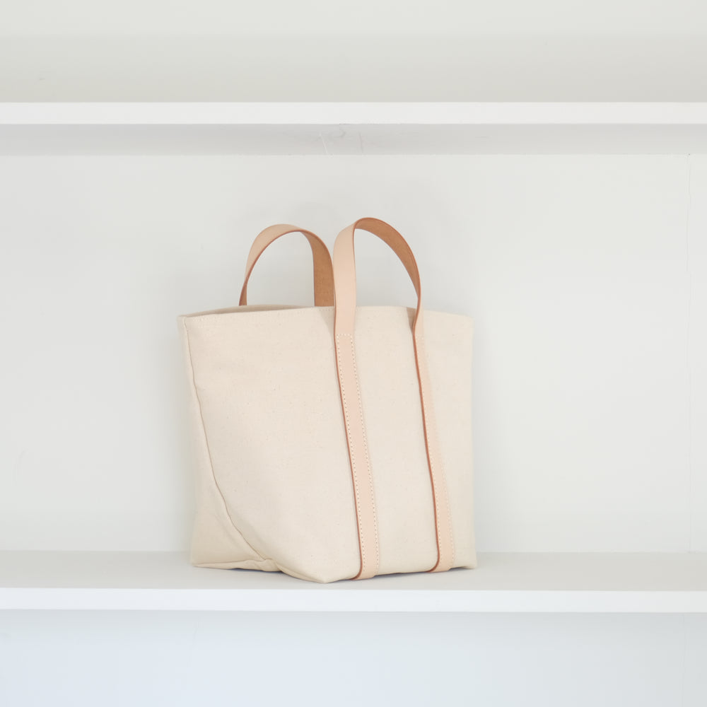 Leather handle new tote