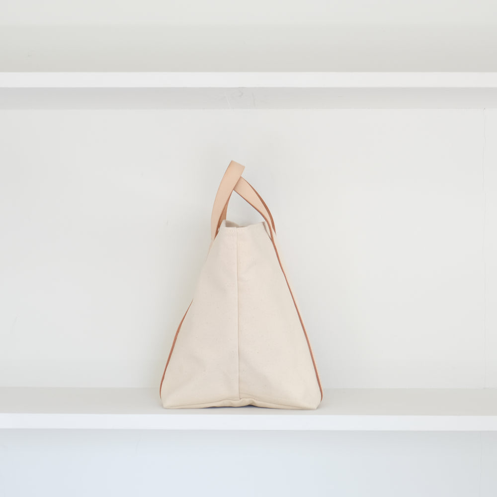 Leather handle new tote