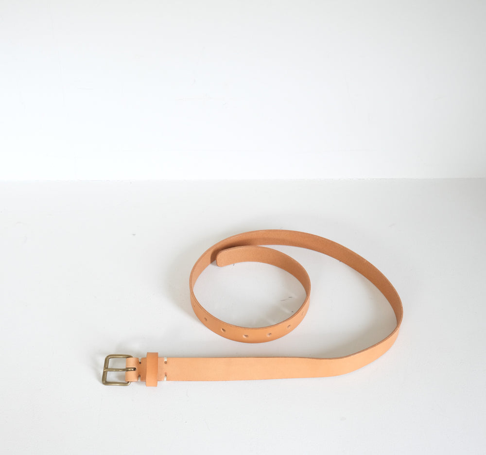 Leather Belt Beige