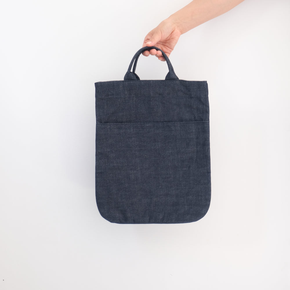 Organic cotton denim  Flat bag indigo M