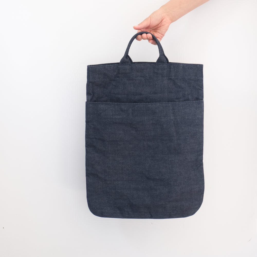 Organic cotton denim  Flat bag indigo L  40%off