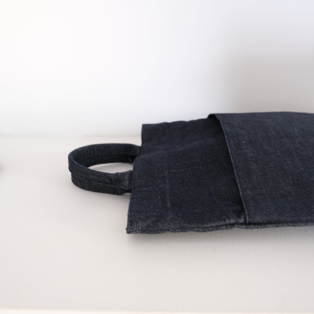 Organic cotton denim  Flat bag indigo M