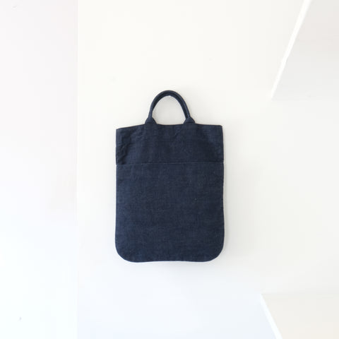 Organic cotton denim flat bag indigo M